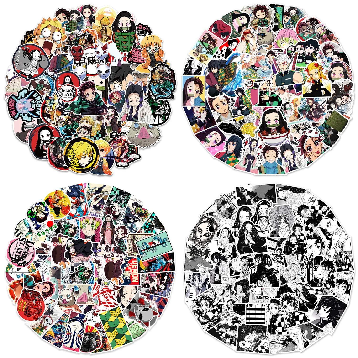 50pcs/100pcs Hot Sale Cartoon Anime Stickers Mixed Demon Slayer 3D Stickers Luggage Car Water Bottle Stickers