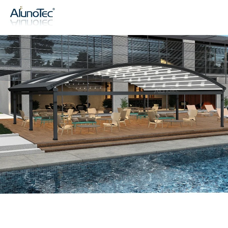 House Wall Hanging PVC Fabric Aluminum Gazebo Louvre Pergola Patio Cover Retractable Roof Awnings Canopy Roofs