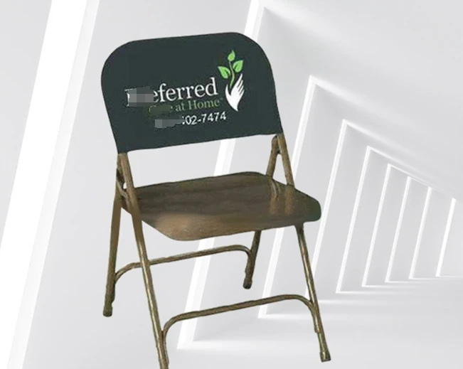 custom any business text logo Half PVC chair cover hotel seat back cover waterproof office sports competition chair cover