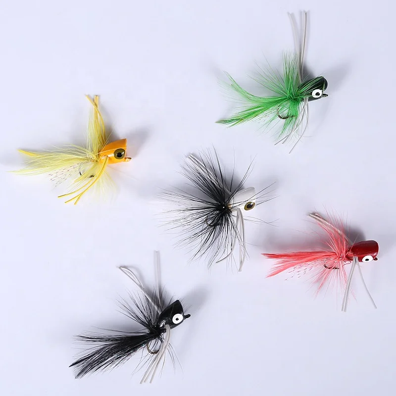 Рыболовные попперы для ловли нахлыстом верхние рыболовные приманки окуня Краппи Bluegill панфорели лосося мух