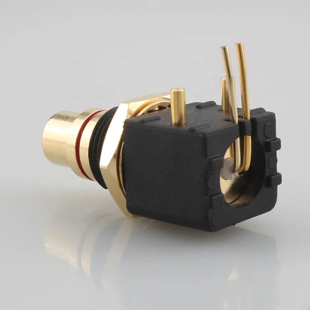 4PCS HI-END PCB Panel Mount RCA Gold Socket Female Jack Audio Video AV Connector LR255