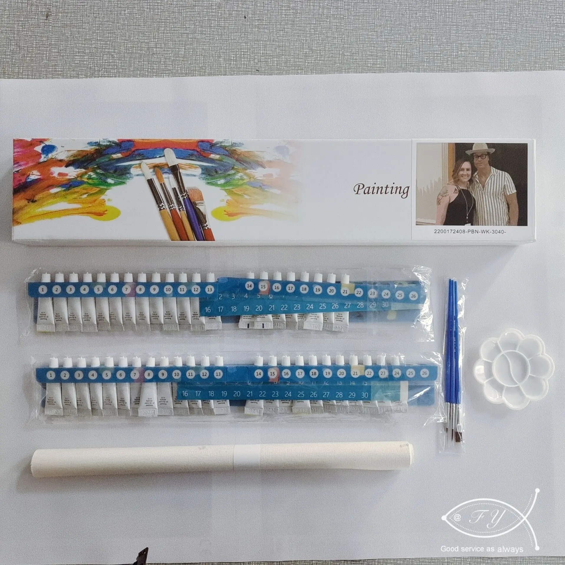 NE123 Custom Handmade Oil Painting Seaside Village House DIY Canvas Paint Kit Landscape Painting by Numbers