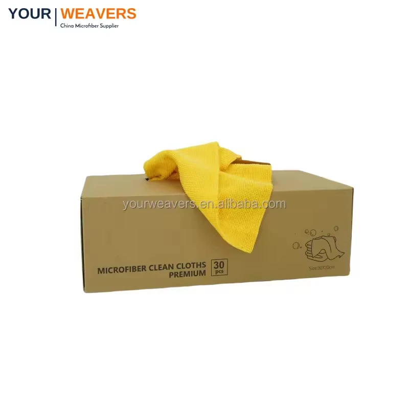 Wholesale Custom Absorbent Micro Fiber Edgeless Car Wash Towel Kitchen Dish Washing Microfiber Cloth Rag with Dispenser Box