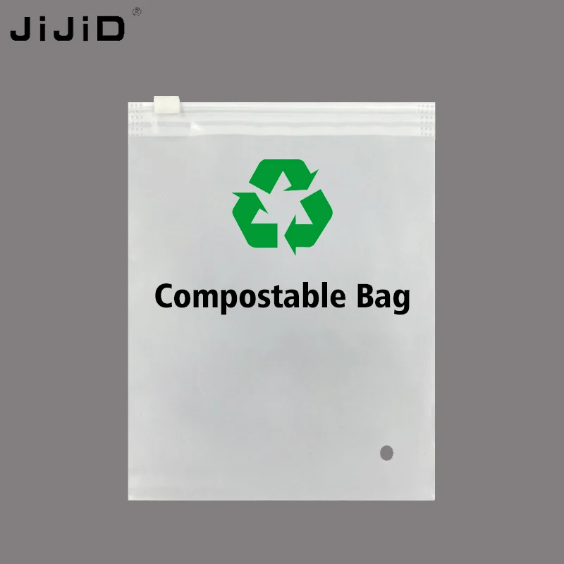 JIJID Ziplock Biodegradable Clothes Packaging Frosted Biodegradable Clothing Packaging Zipper Bag Transparent Ziplock Bags