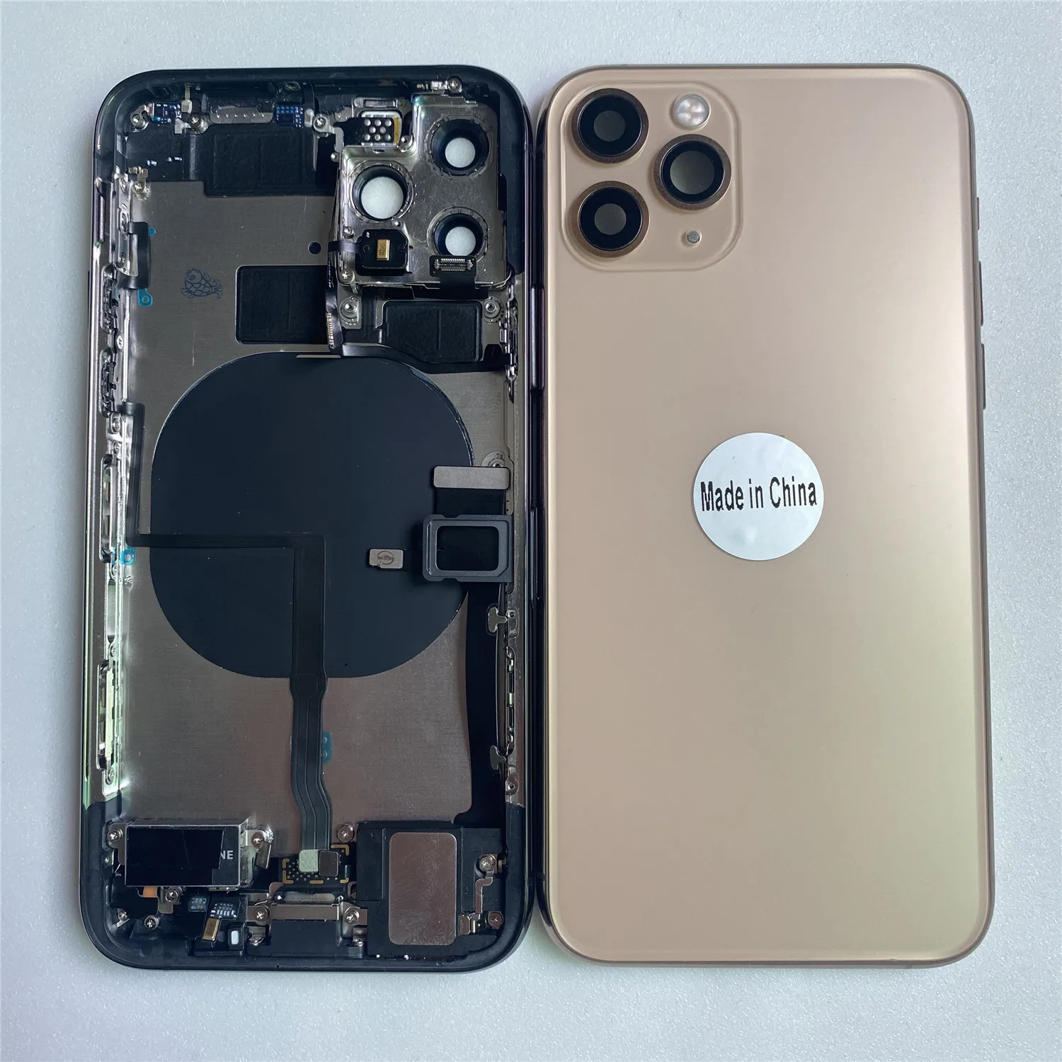 Задняя крышка для мобильного телефона корпус Iphone 11 pro max полноразмерная средняя рамка с логотипом наборы гибких деталей замена