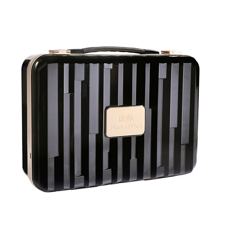 Rownyeon 2024 New Style Custom Logo LED Light Makeup Bag Removable Travel Organizer Cosmetic Case with Mirror