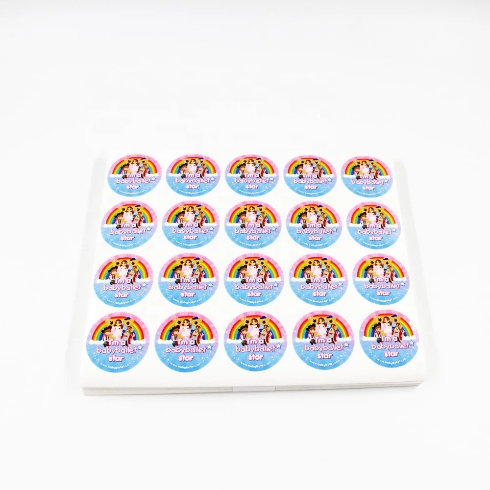 Cartoon Stickers for Children Round Labels Stickers in Sheets Waterproof Labels