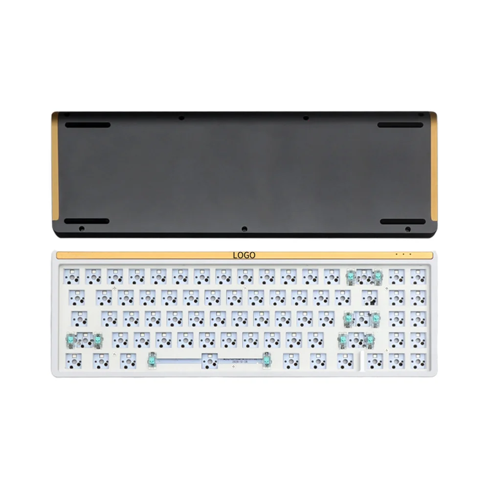 Full Set of 71-Key White Black Transparent Mechanical Keyboard Fabrication Services Product
