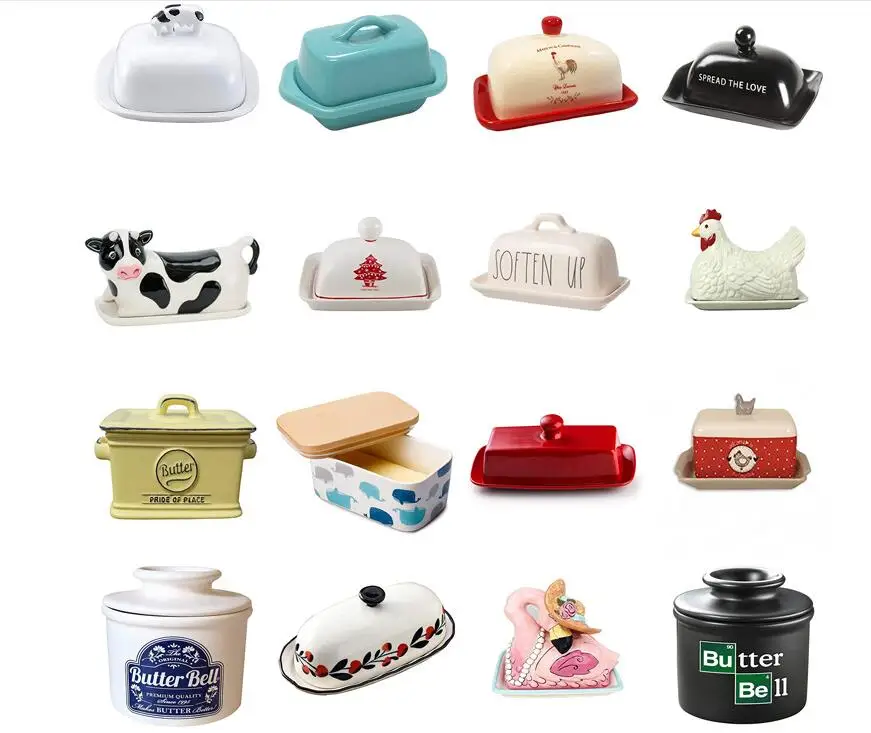 
Ceramic Butter Dish With Lid Cover Cheese Storage Box Container Holder Butter Plates Server Storage Keeper Tray Butter Keeper 