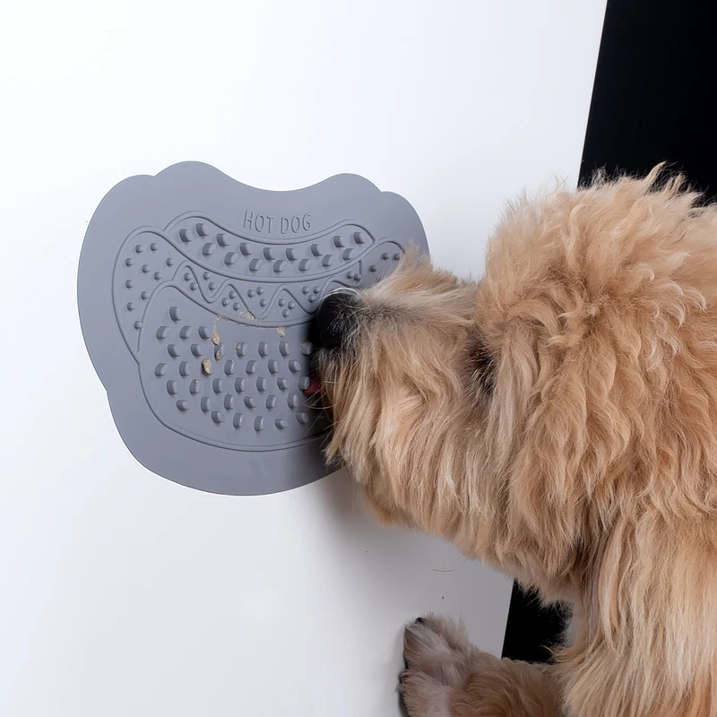 New Design silicone dog food mat Custom dog slow feeder dog food lick pad slow eating lick pet food mat silicone mat