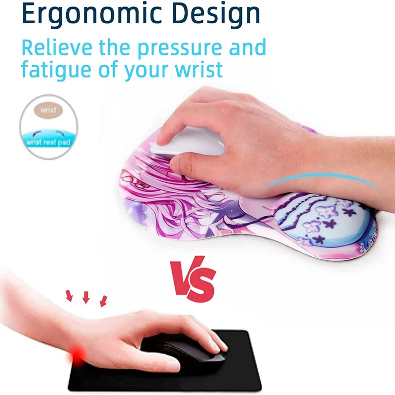 Wholesale Anti Slip Silicone Base Ergonomic Design Custom 3D Mousepad