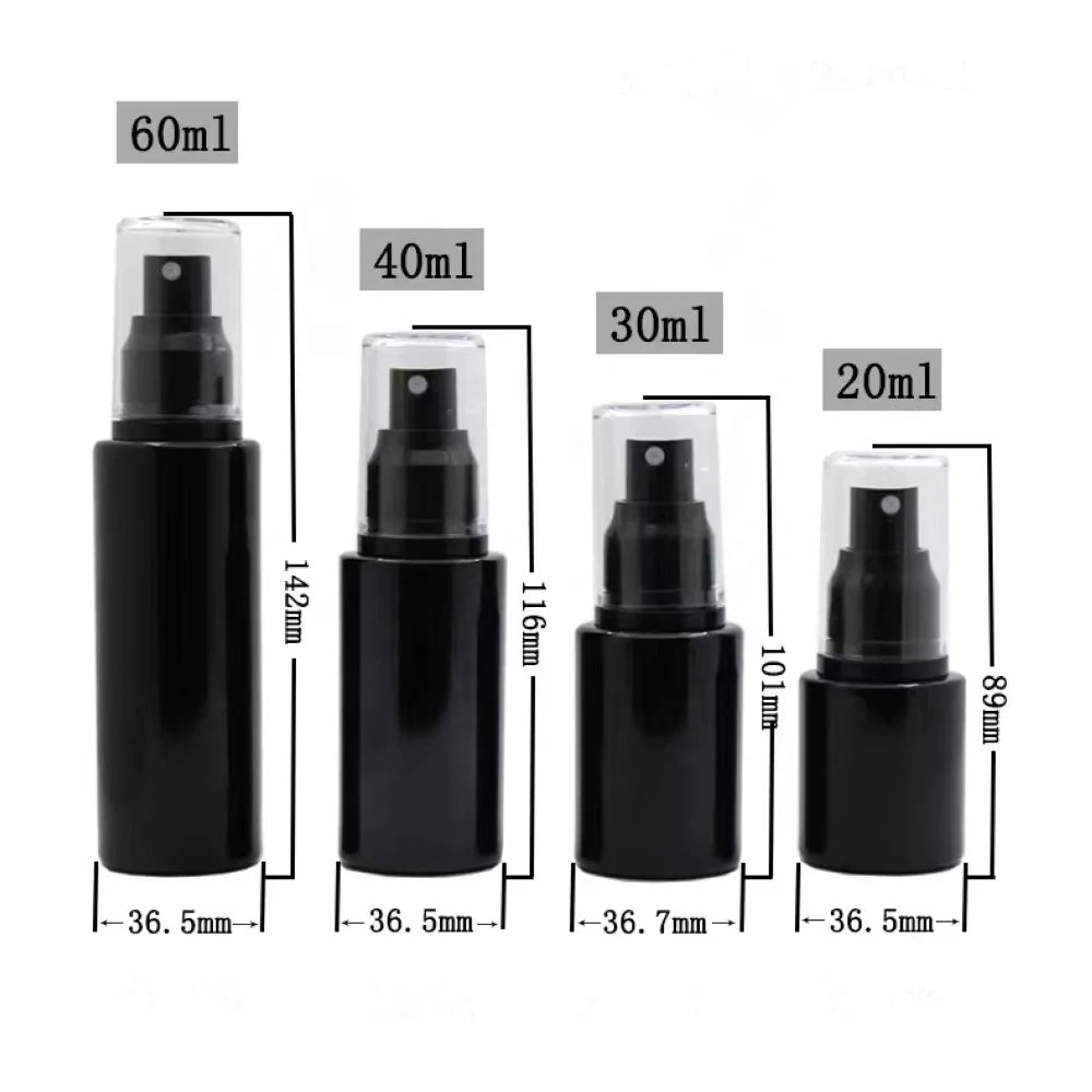 Empty Cylindrical Flat Shoulder 20ml 30ml 40ml 60ml Atomizer Spray Perfume Glass Bottle with Aluminum Sprayer Cap