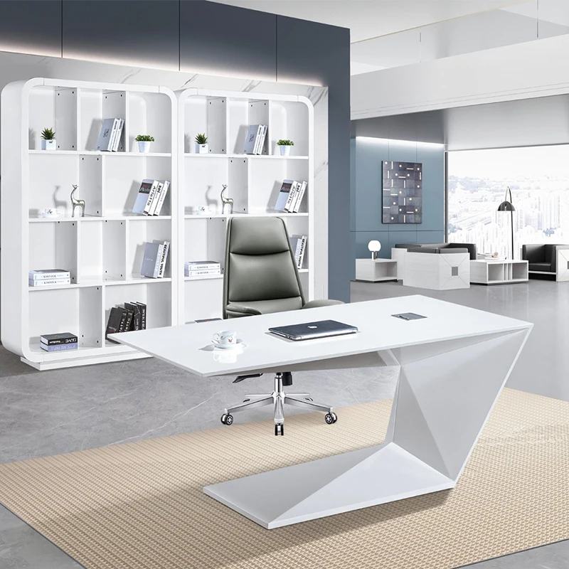 Office Furniture Paint Baking Boss Table Simple Modern Large Class Desk Executive President Manager Desk