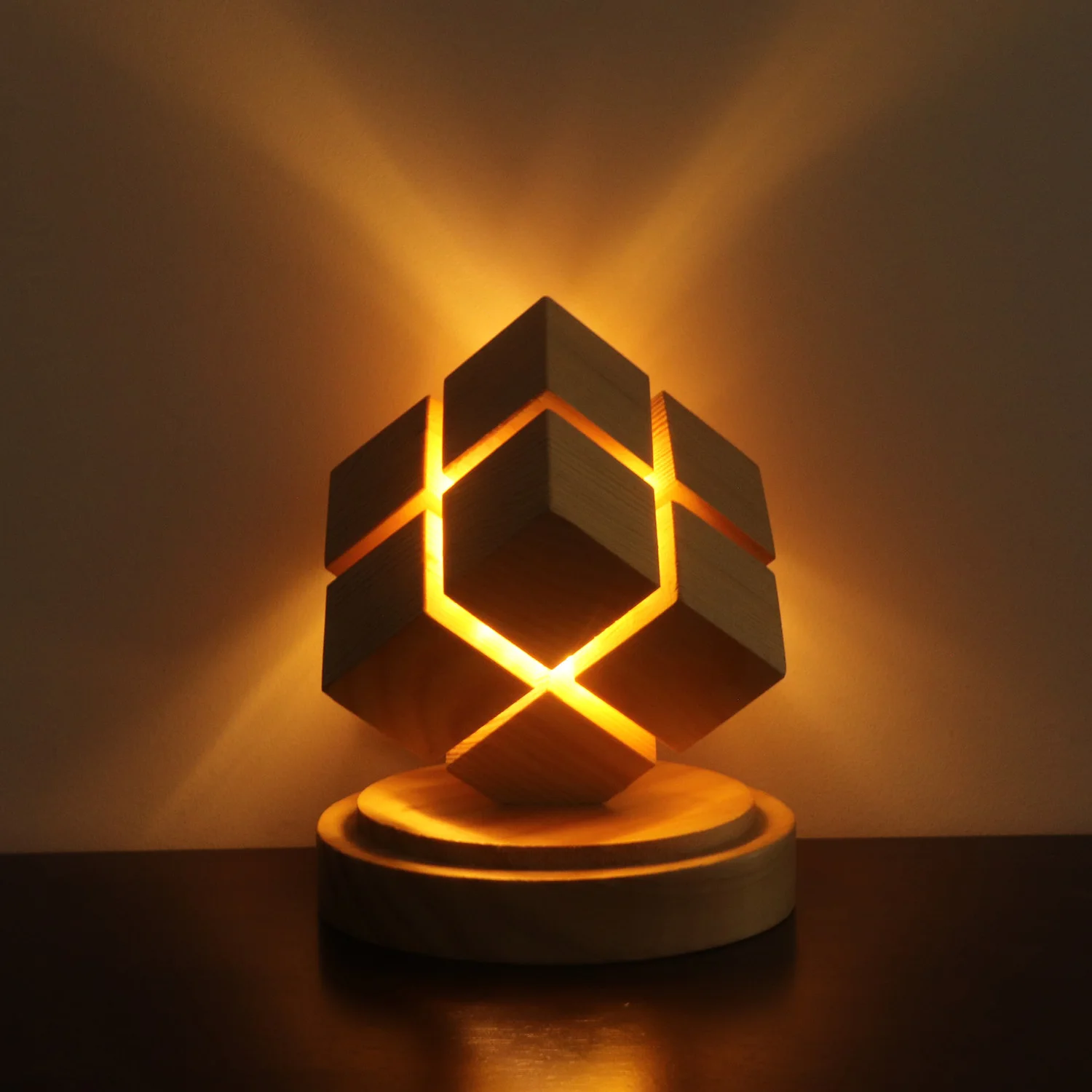 Personalized Customization Mini Wooden Night Light Home Decoration Magic Cube Night Light