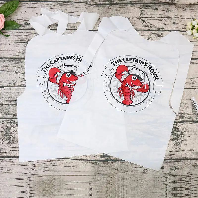 Одноразовые стоматологические чистые домашние шикарные нагрудники для взрослых с полиэтиленовым покрытием