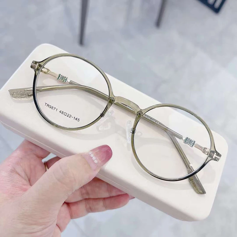Tr9871New Korean Fashion Plain Glasses Tr90 Trendy Personality Round Frame Retro Glasses Frames for Eye Glasses