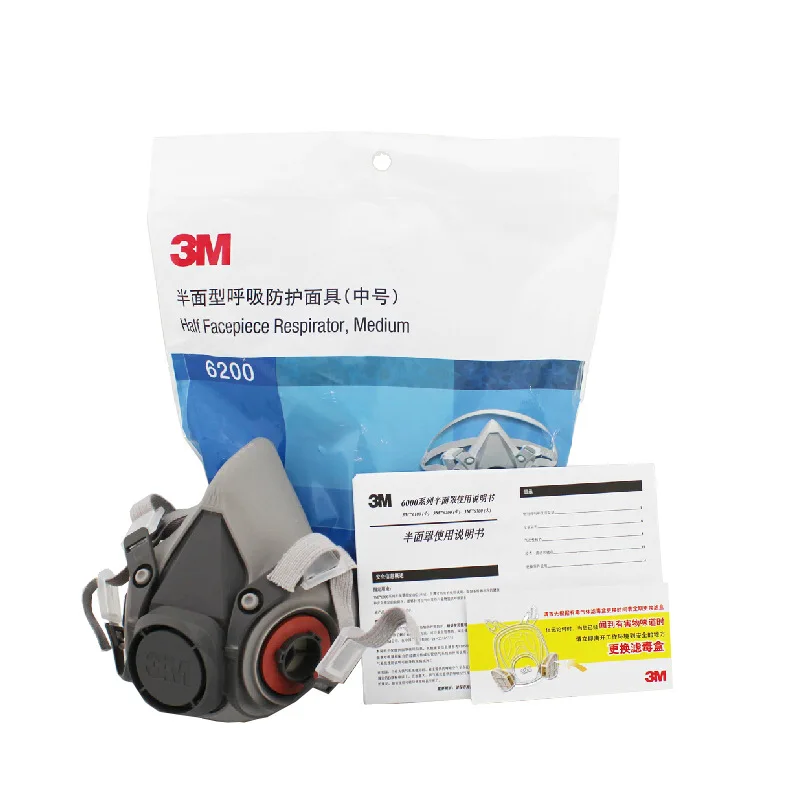 3M 6200 Half Face Painting Spraying Respirator Set Gas Mask Safety Work Filter Dust Mask with Filter Box