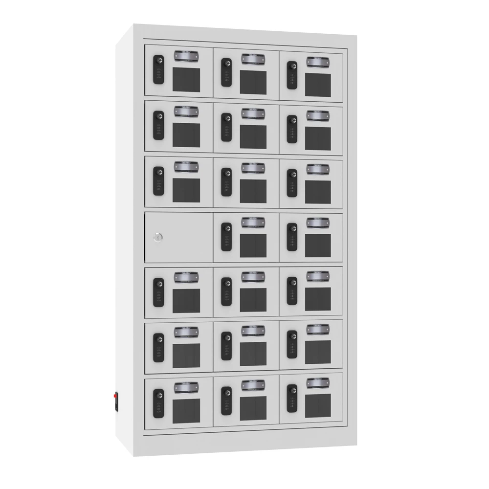 15 Door Wall Mounted Cell Phone Lockers Key Lock USB-C Mobile Phone Storage Charging Station Locker
