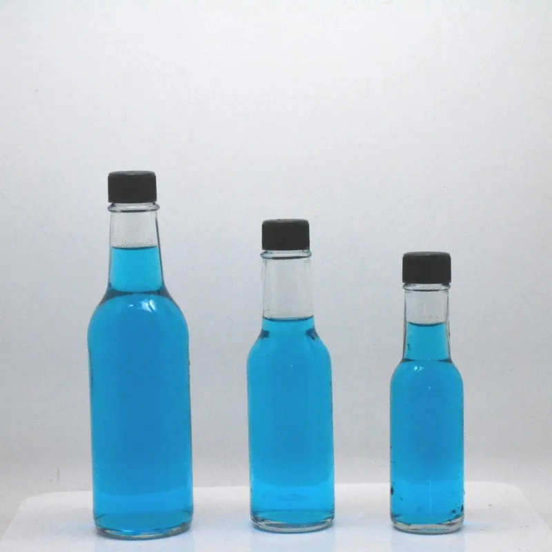 Low MOQ  100ml 150ml 200ml Bulk glass chili sauce bottle with plastic lid