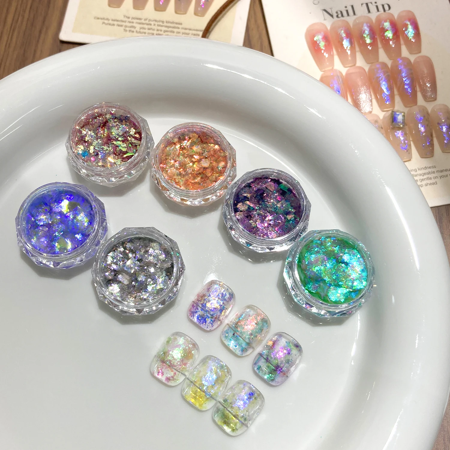 Nail glitter Fantasy Cloud Brocade Opal Polarized Nail Beauty Delicate Sparkling Pink Ice Crystal Aurora Nail Decoration