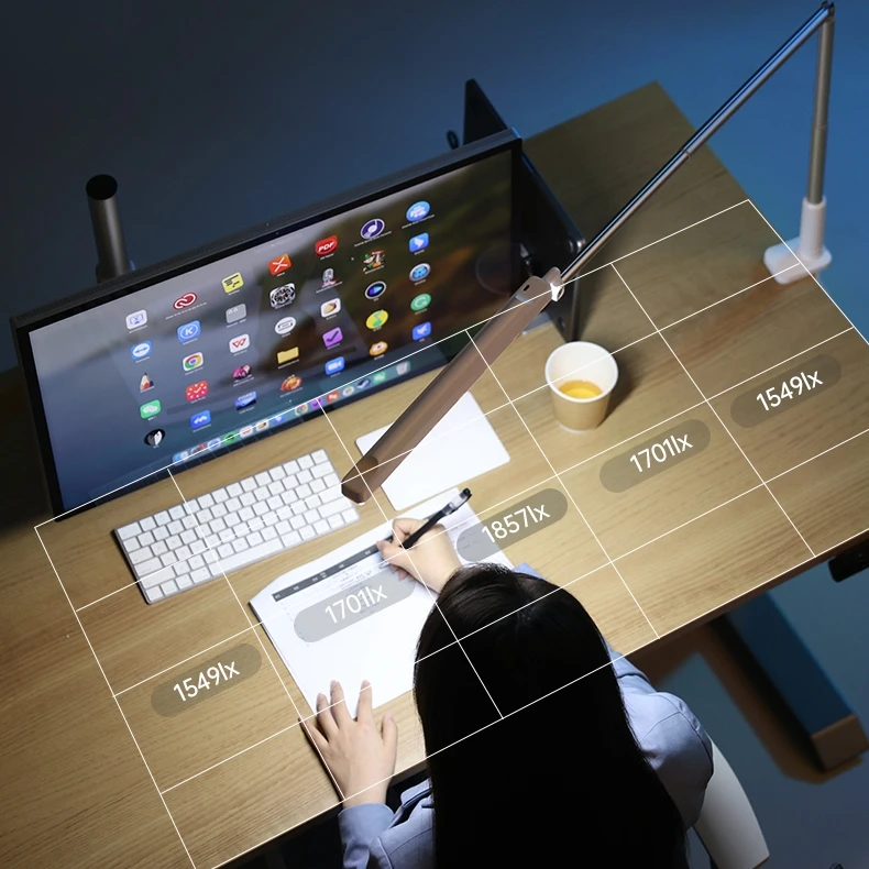 Clip On Long Arm Folding 3600 mAh Battery Rechargeable  Eye Protection Table Lamp Desk Lamp for Living Reading Room Office