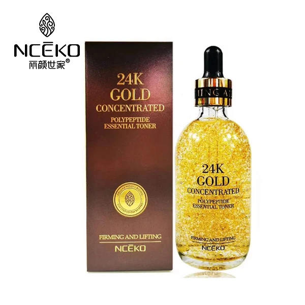 Organic Wholesale Skin Care Hyaluronic Acid Polypeptide Essential 24k Gold Serum For Anti-aging