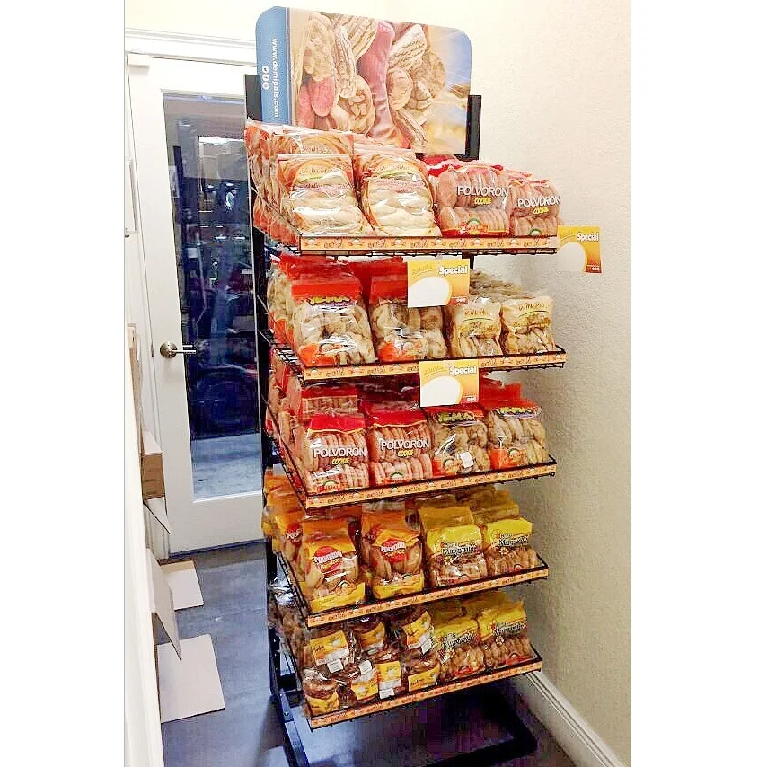  5 tier metal potato chip display stand supermarket potatoes chips