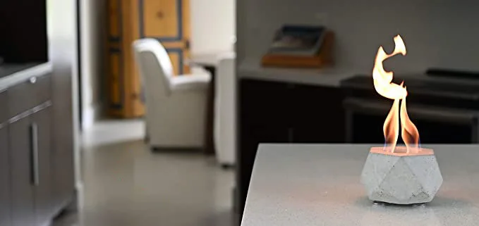 Portable Ethanol Tabletop Fire Pit Smores Maker Mini Personal Fireplace Rubbing Alcohol Concrete Fire Bowl Pot