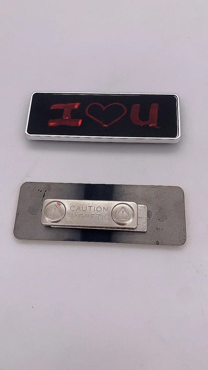 Blank Or Custom logo Reusable Chalkboard name tag badges with magnetic or pin