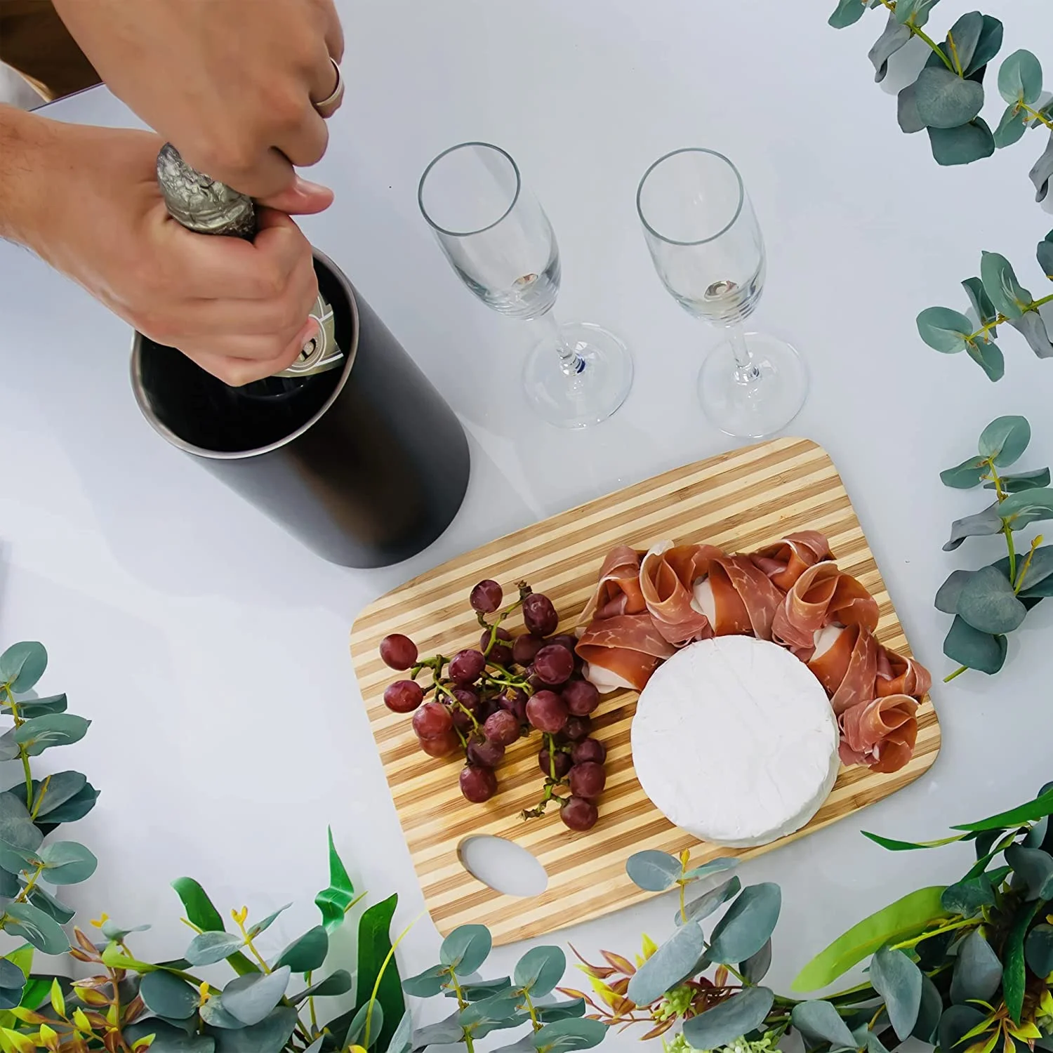 Stainless Steel Wine and Beverage Bottle Chiller Champagne Cooler Bucket Perfect Wine Accessories for 750ml Single Bottle