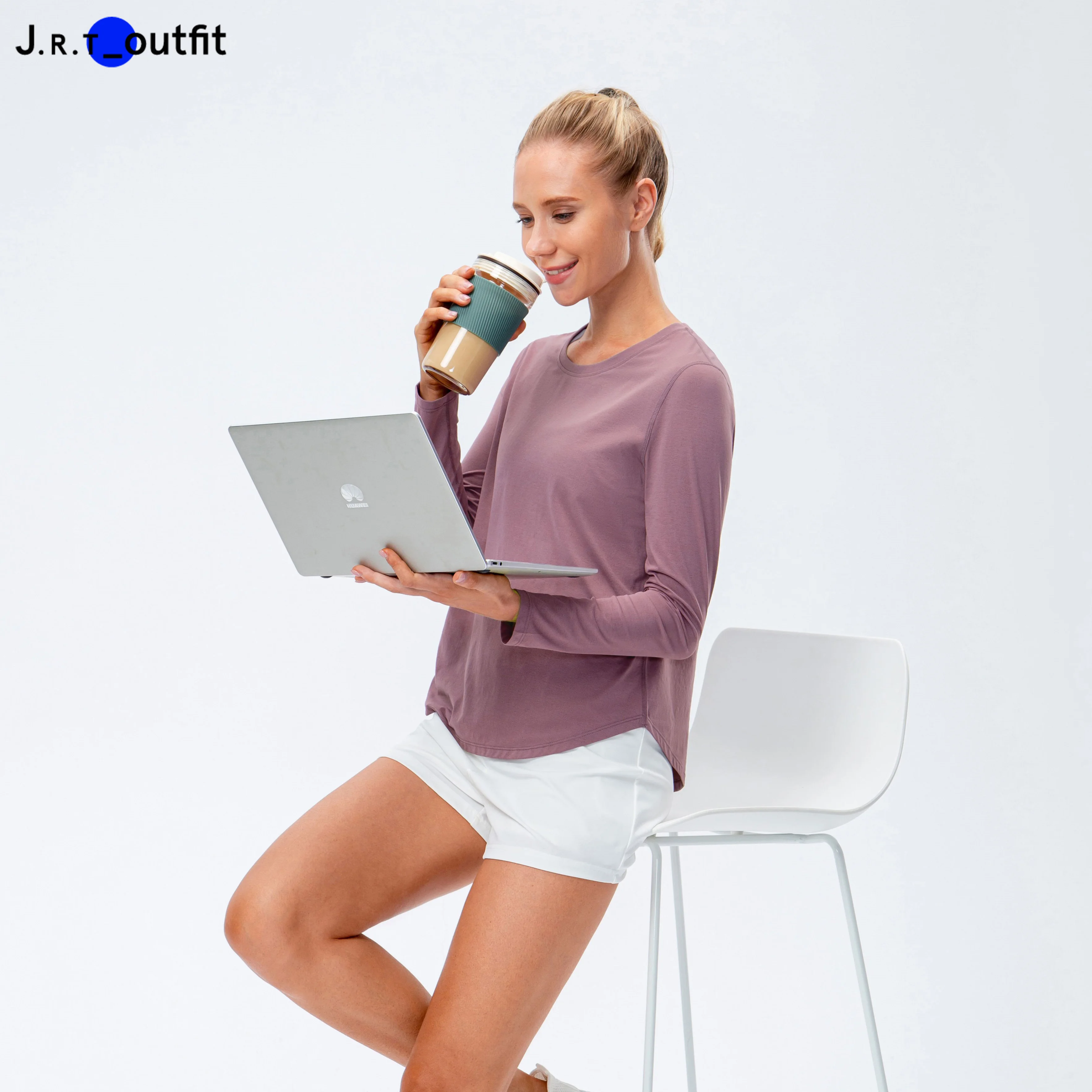 Factory Price 100% Polyester Recyclable Breathable Sweat-wicking Workout Long Sleeve Women Gym Apparel