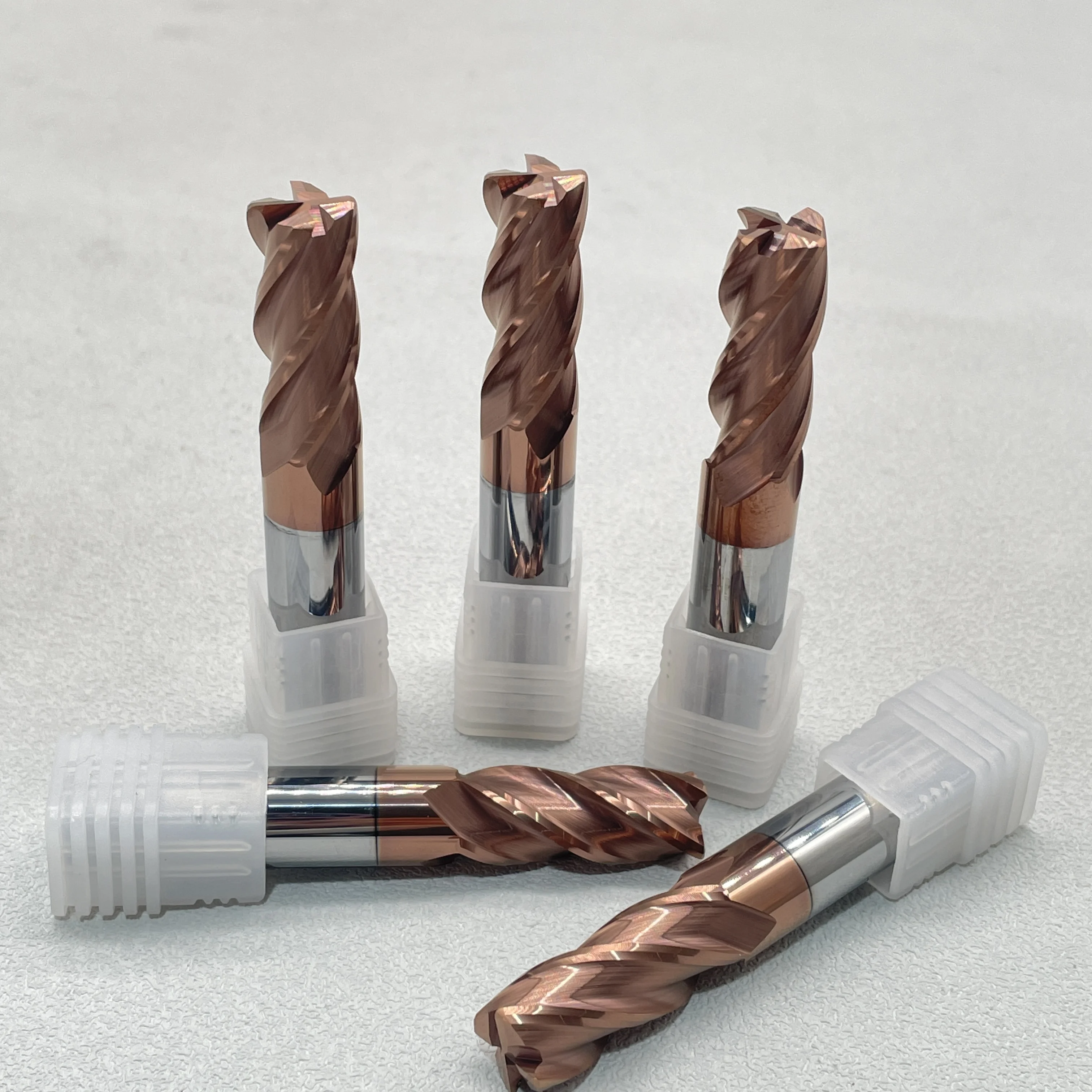 Good price CNC machine milling tools 4 fluted HRC55 TiSIN coating Corner Radius Solid Carbide End mill Cutter for metal