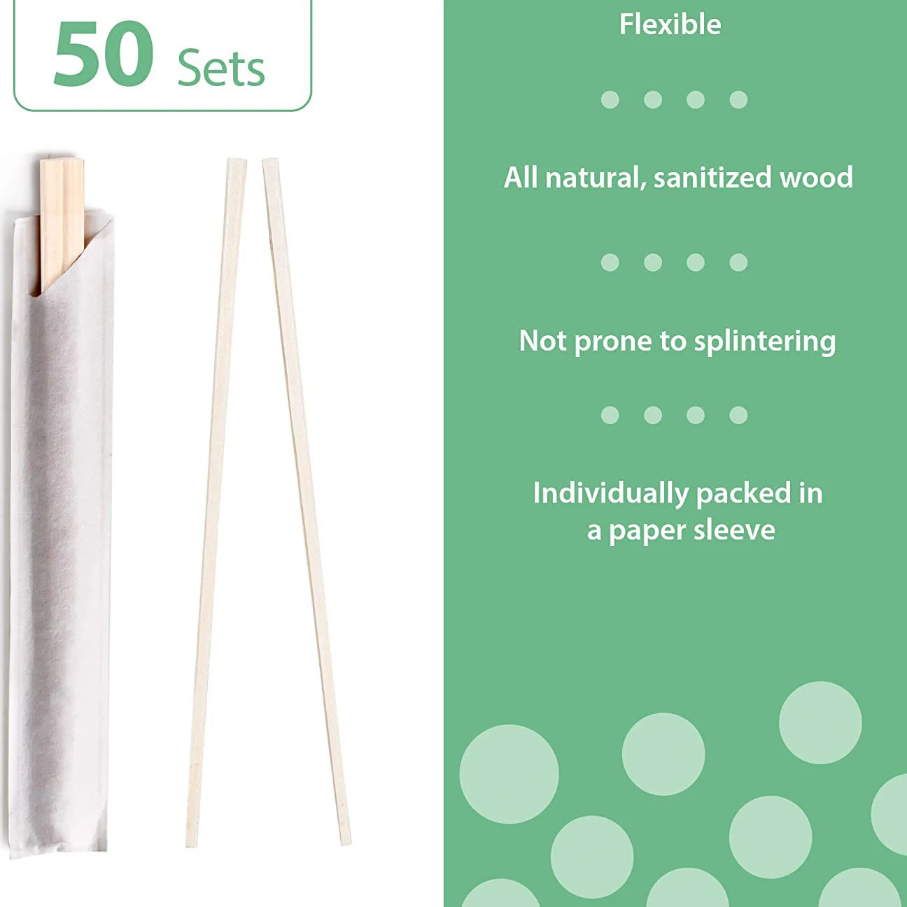 Disposable Bamboo Wooden Cooking Chopsticks Individually Wrapped Connected Chopsticks with Paper Sleeve