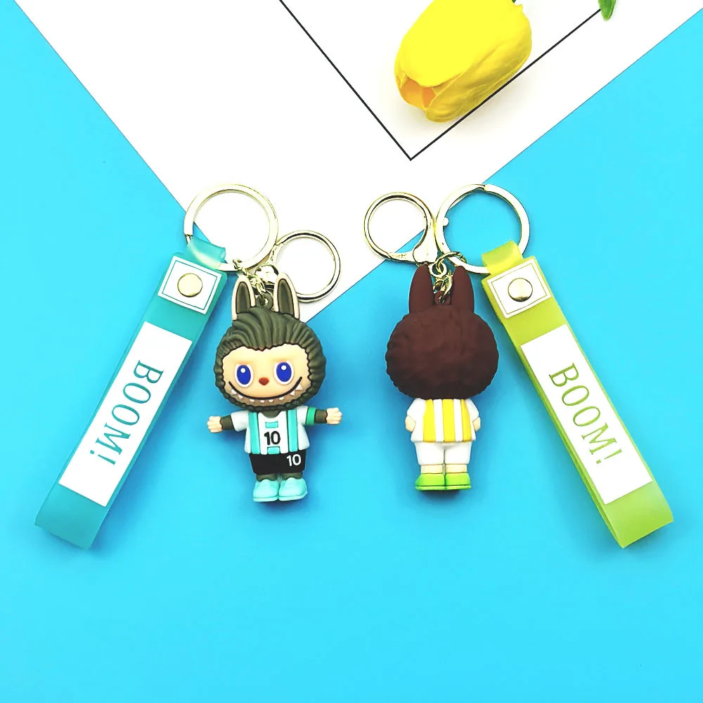 Large Labubu Sheep Football Jersey Doll Keychain Bag Pendant Blind Box Toy Small Gift