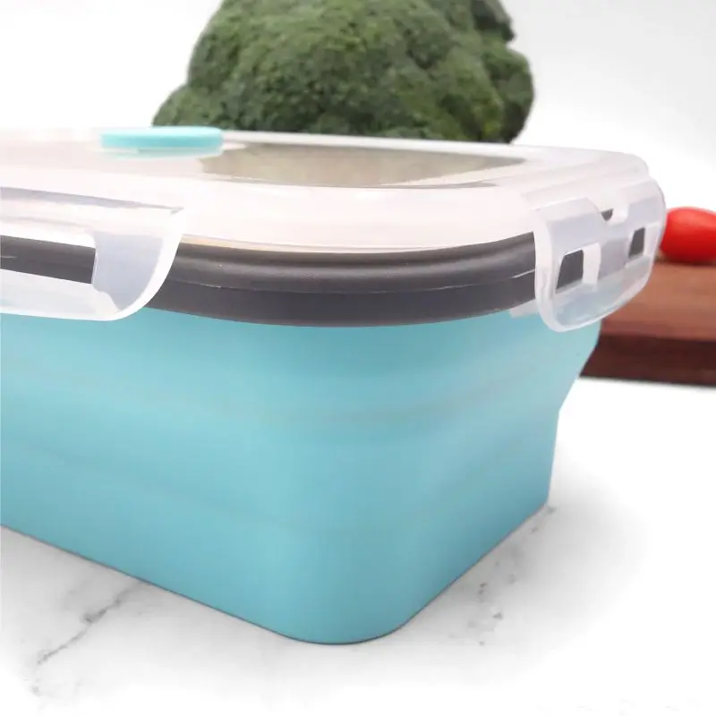 Silicone Food Storage Containers Microwave Oven Food Container Collapsible Silicone Lunch Box For Kids Adult
