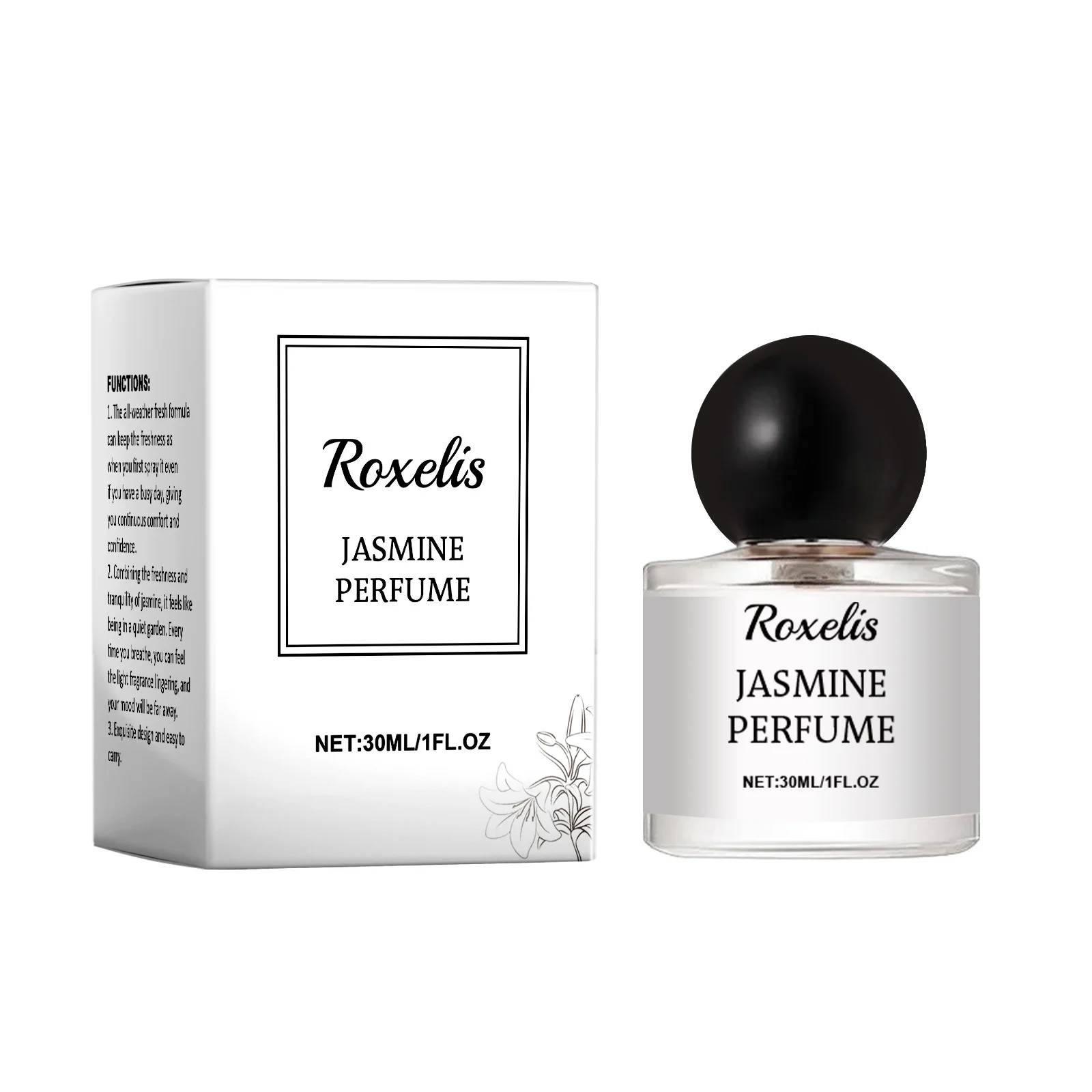 Roxelis Romantic Pair Of Jasmine Perfume, Light Elegant Exudes Charm Leave Fragrance Fragrance Eau De Toilette Wood Floral Notes