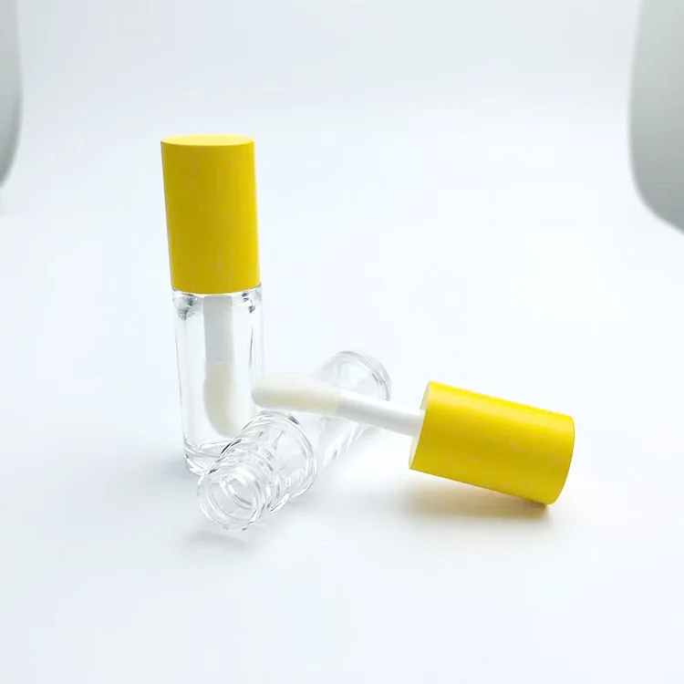 New Arrival Round Plastic Tube Empty Container Large Size Lip Glaze Tube with Big Wand Brush 6ML Lipgloss Tubes for Customize