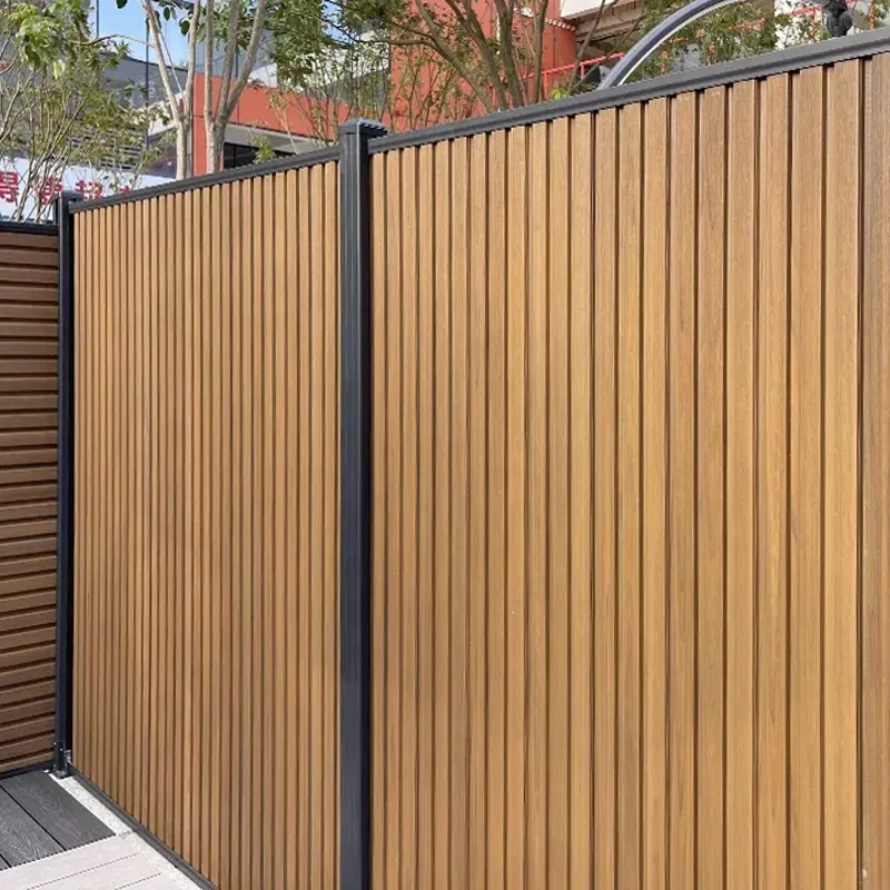 Composite wooden wpc yard slat fencing wood plastic privacy villa screen fence panel