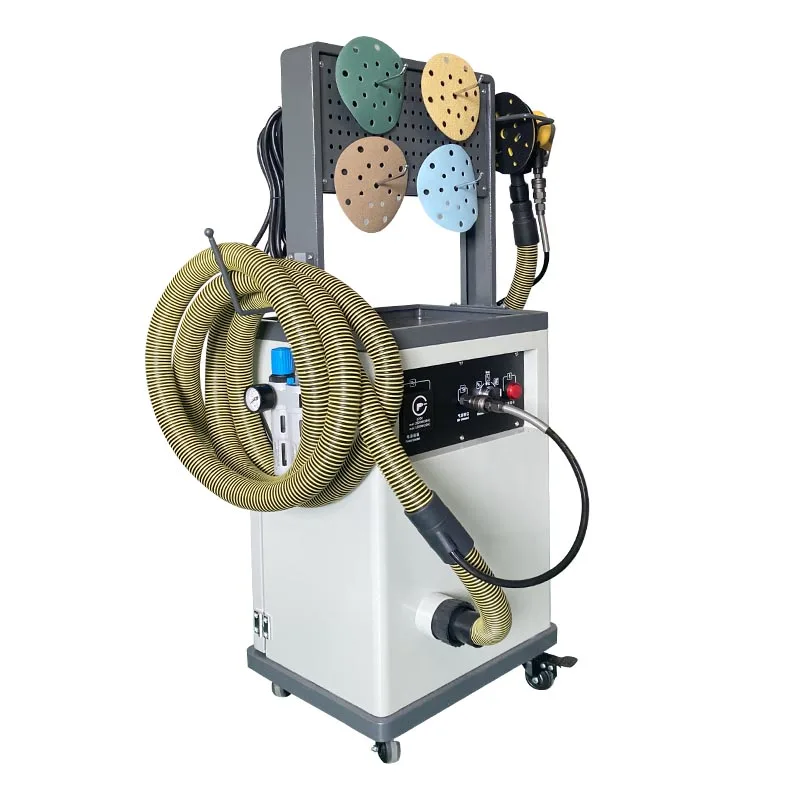 electric orbital sander car body repairing dry sanding machine with large vacuum suction dust collector