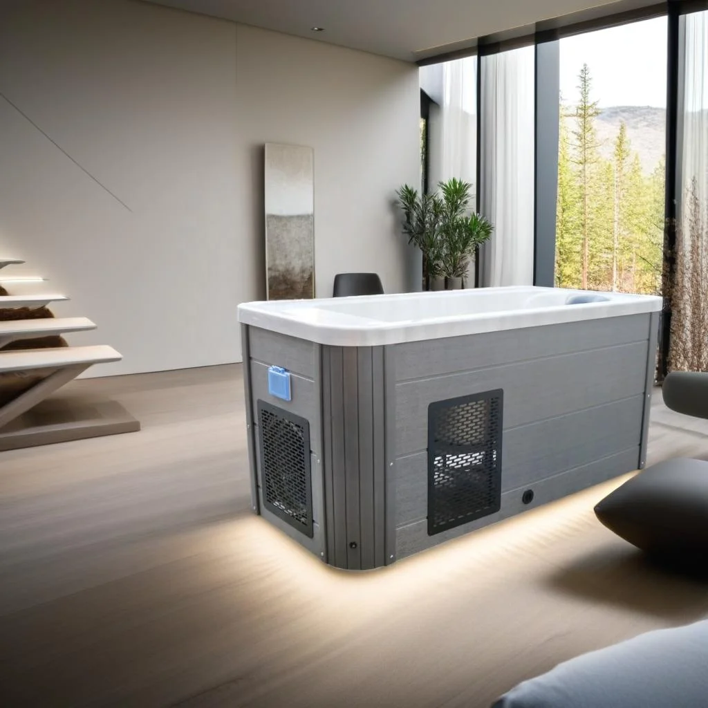 Производитель 1 5 hp охладитель воды уличный холодный wifi контроль акриловые ванны для восстановления льда с крышкой фильтром озона
