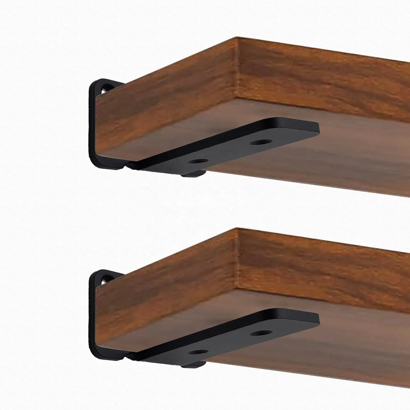 Floating Shelf Brackets 4 Inch Heavy Duty Industrial Shelf Bracket Black Metal L Brackets for Shelves Support DIY 0.2 Inch Thick