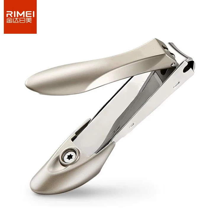 RIMEI Heavy Duty Nail Clippers with Catcher No Splash Fingernail Toenail Clipper Sharp Curved Blade Most Expensive Nail Cutter