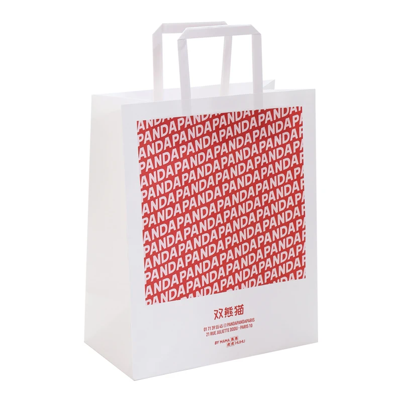 Hot sale paper shopping bag custom logo takeaway bag Brown Kraft Paper Bag