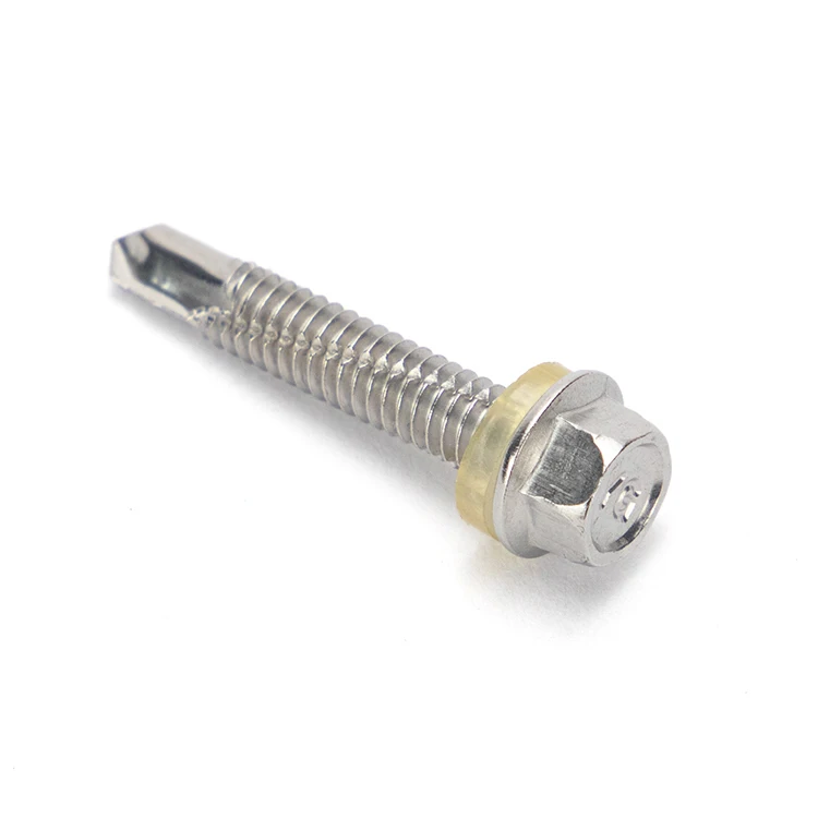 steel Din7504k with Epdm Washer White Zinc Plated Self drilling Screws Hex Flange Head Self Drilling Screw