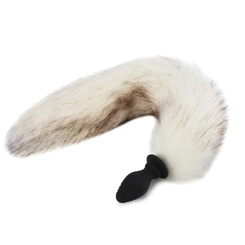 Hairy silicone vibrating fox anal plug can replace anal plug tail sex toys rear court masturbation lesbian sex toys role playing