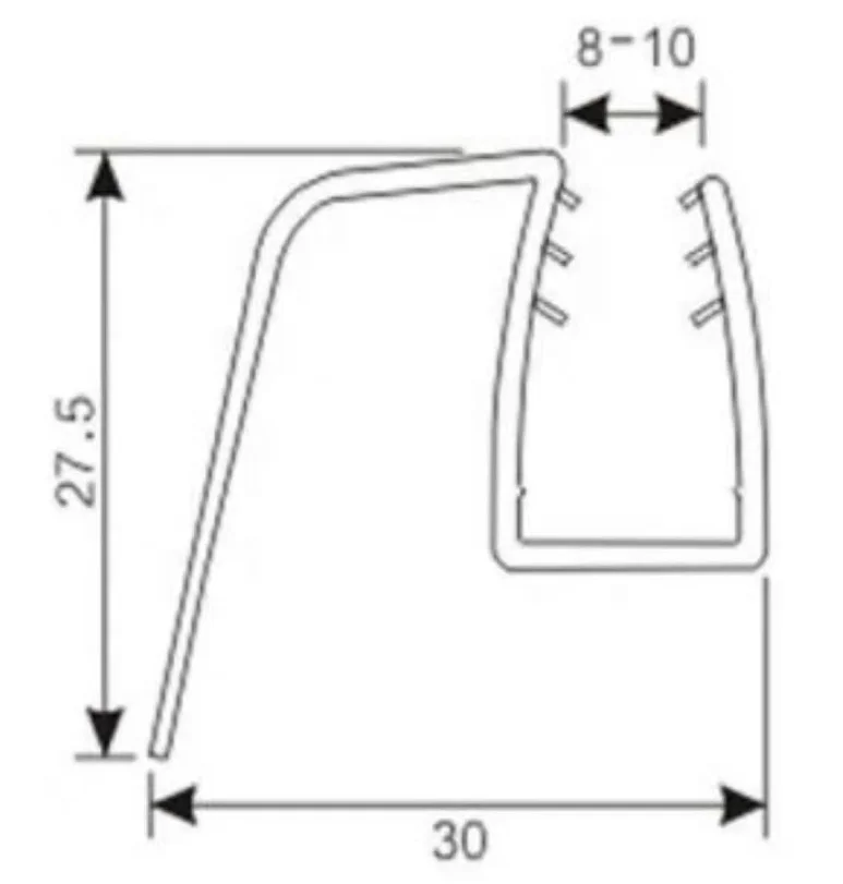 PVC glass seal for Glass Door Accessory Hardware