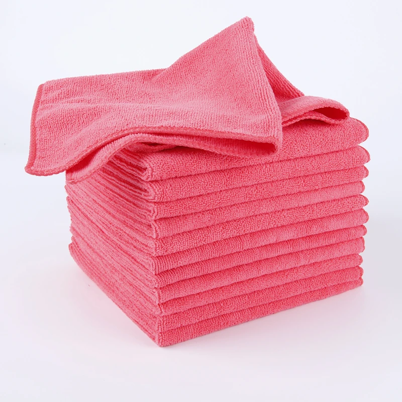 40x40cm Wholesale Colorful Car Detailing 100% Microfiber Micro Fiber Cleaning Cloth Towels