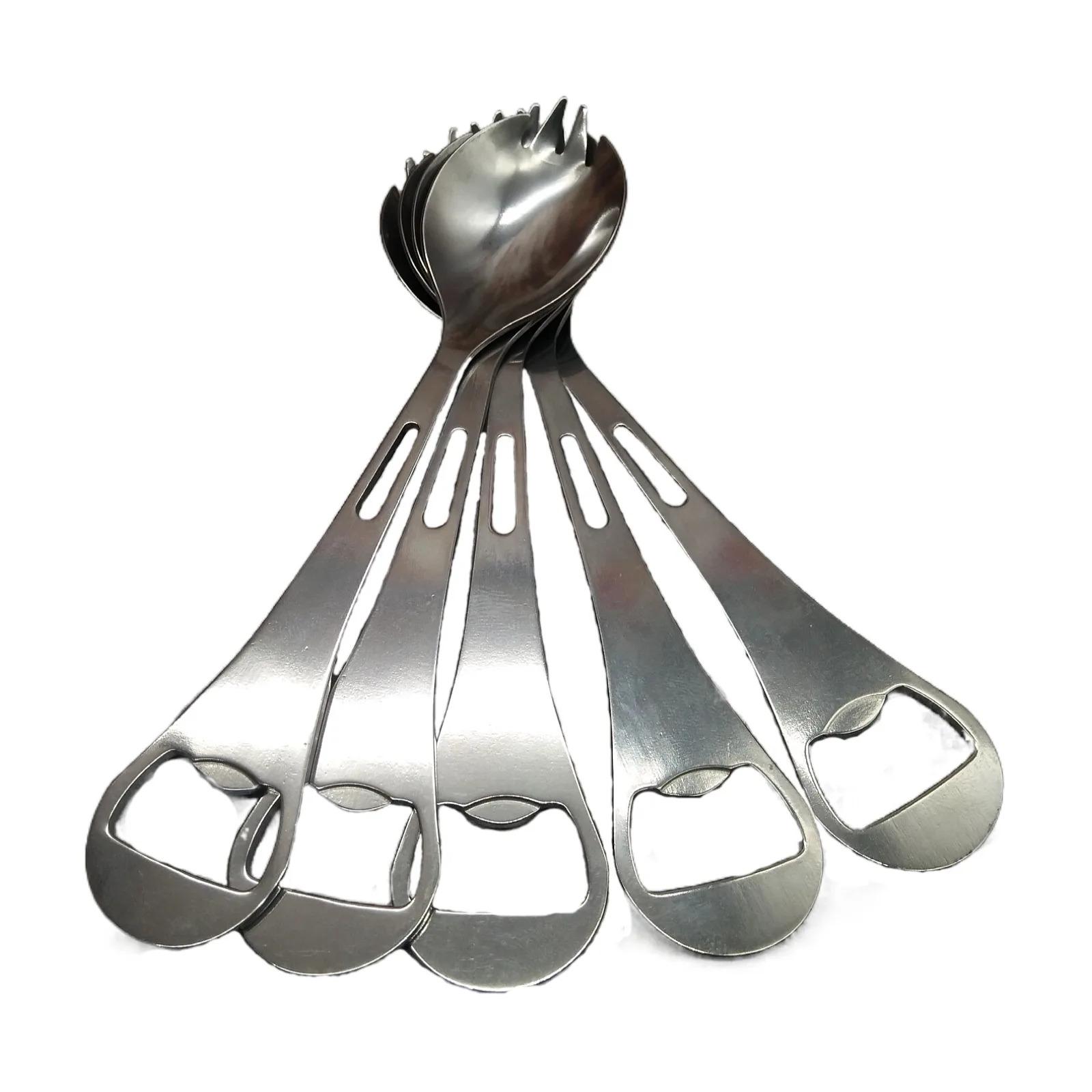 multifunctional patented beer spoon in stock for instant shipping 3-in-1 function spoon fork bottle opener