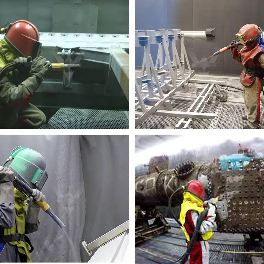 Deburring Plastic Crawler Rubber Belt Bead Sand Blaster Machine Automatic