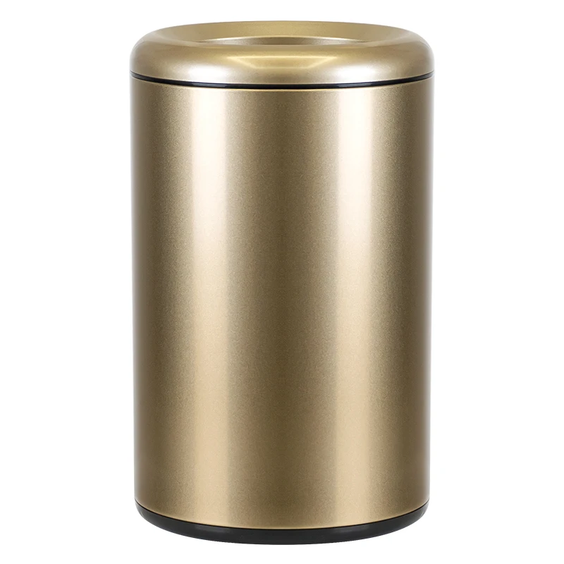 12 L open top crash can gold round garbage dustbin handy refuse bin absorb odor can